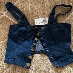 Forever 21 denim crop top